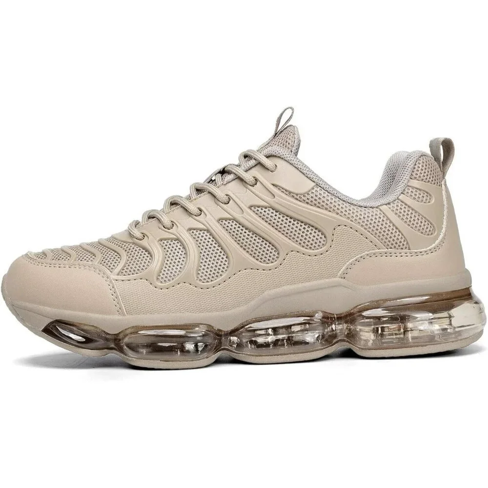 Men's Khaki Walking Shoes Tennis Running Sneakers Casual Trail Sport Gym